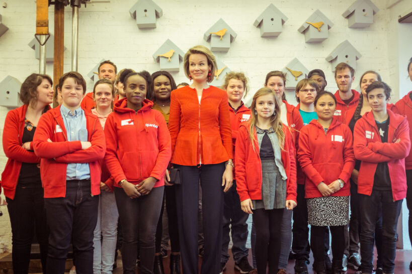 12 april 2016 bezoek Koningin Mathilde Djanlissa Pringels 2
