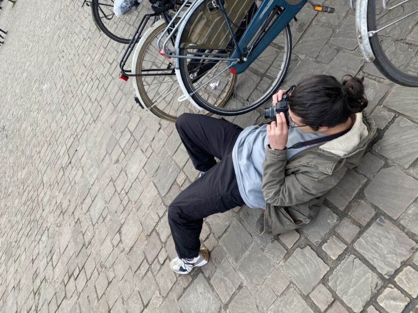 fotograaf op de grond