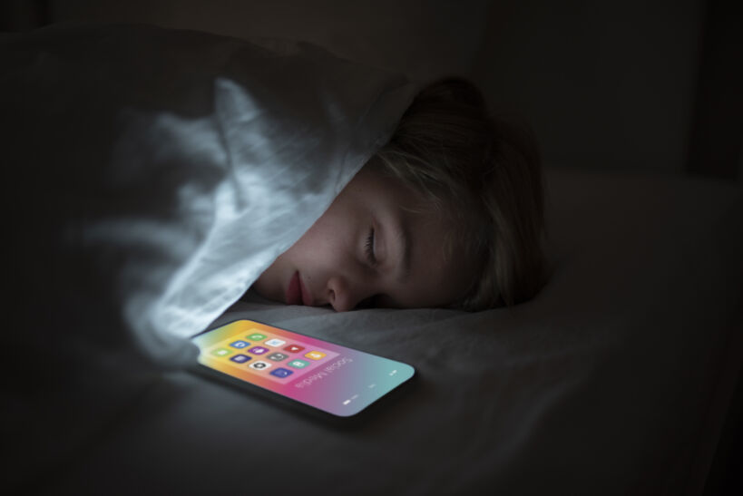 Child with social media addiction